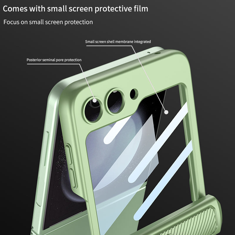 GKK til Samsung Galaxy Z Flip5 5G etui Magnetisk hængsel PC-telefoncover med lille skærmfilm GKK til Samsung Galaxy Z Flip5 5G etui Magnetisk hængsel PC-telefoncover med lille skærmfilm